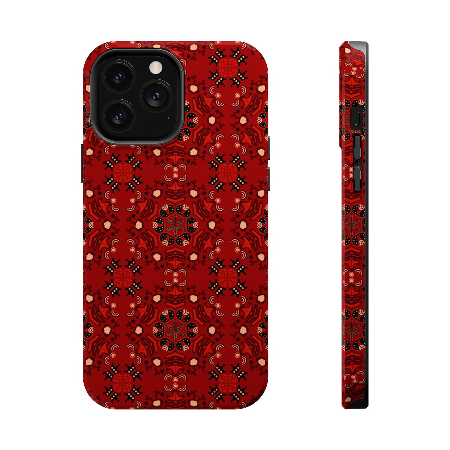 Red geometric Design - Iphone Magnetic Tough Case