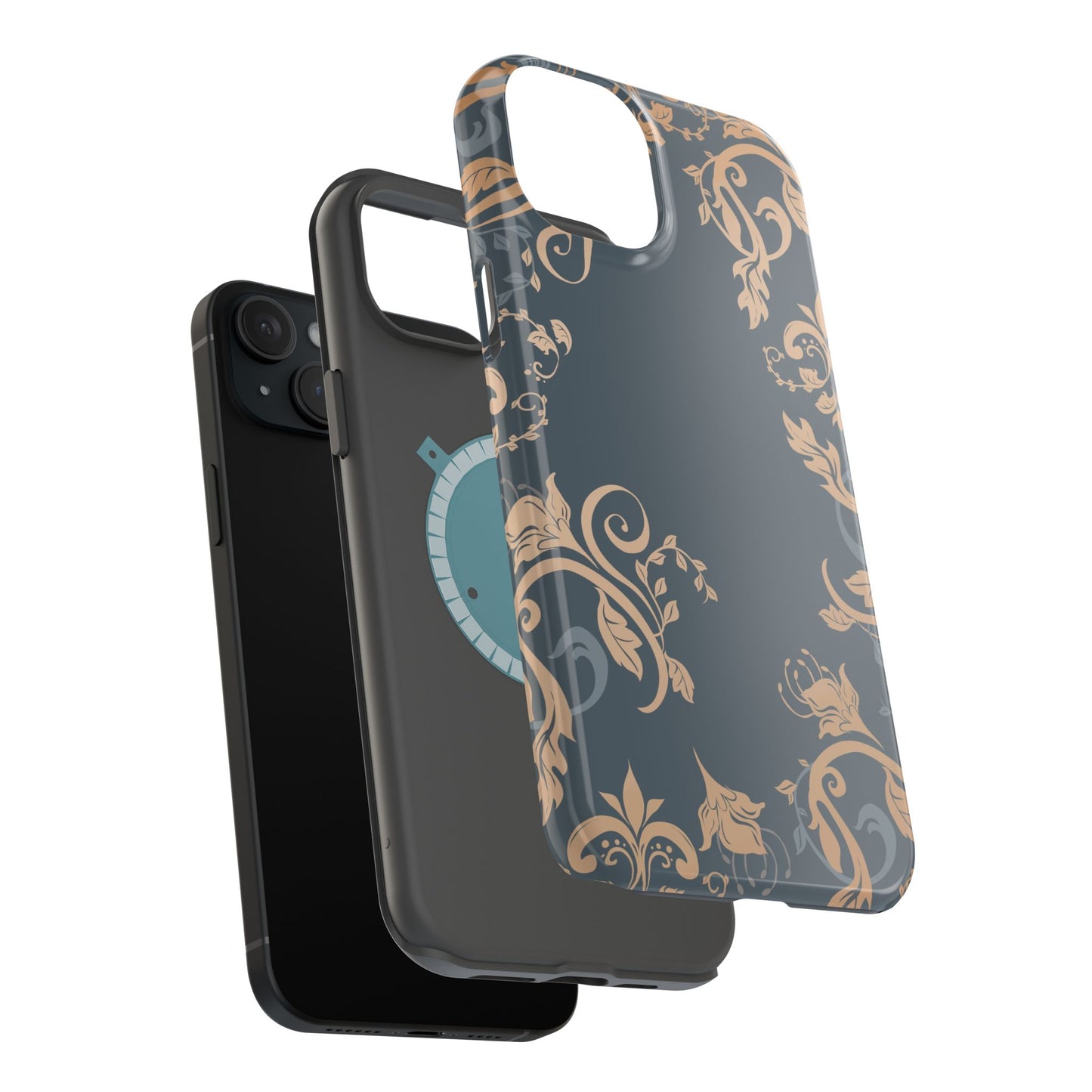 Gold flowers Iphone Magnetic Tough Cases