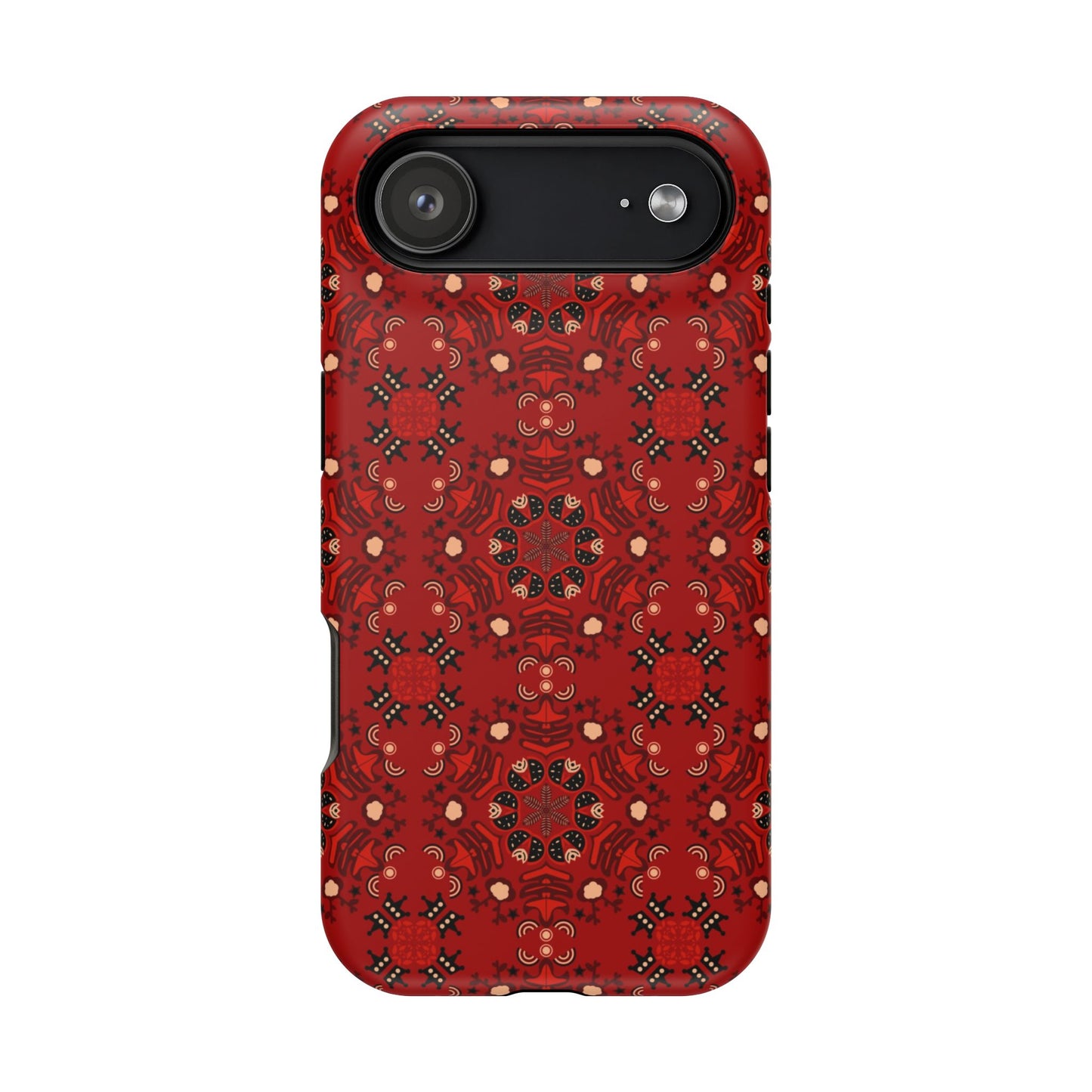 Red geometric Design - Iphone Magnetic Tough Case