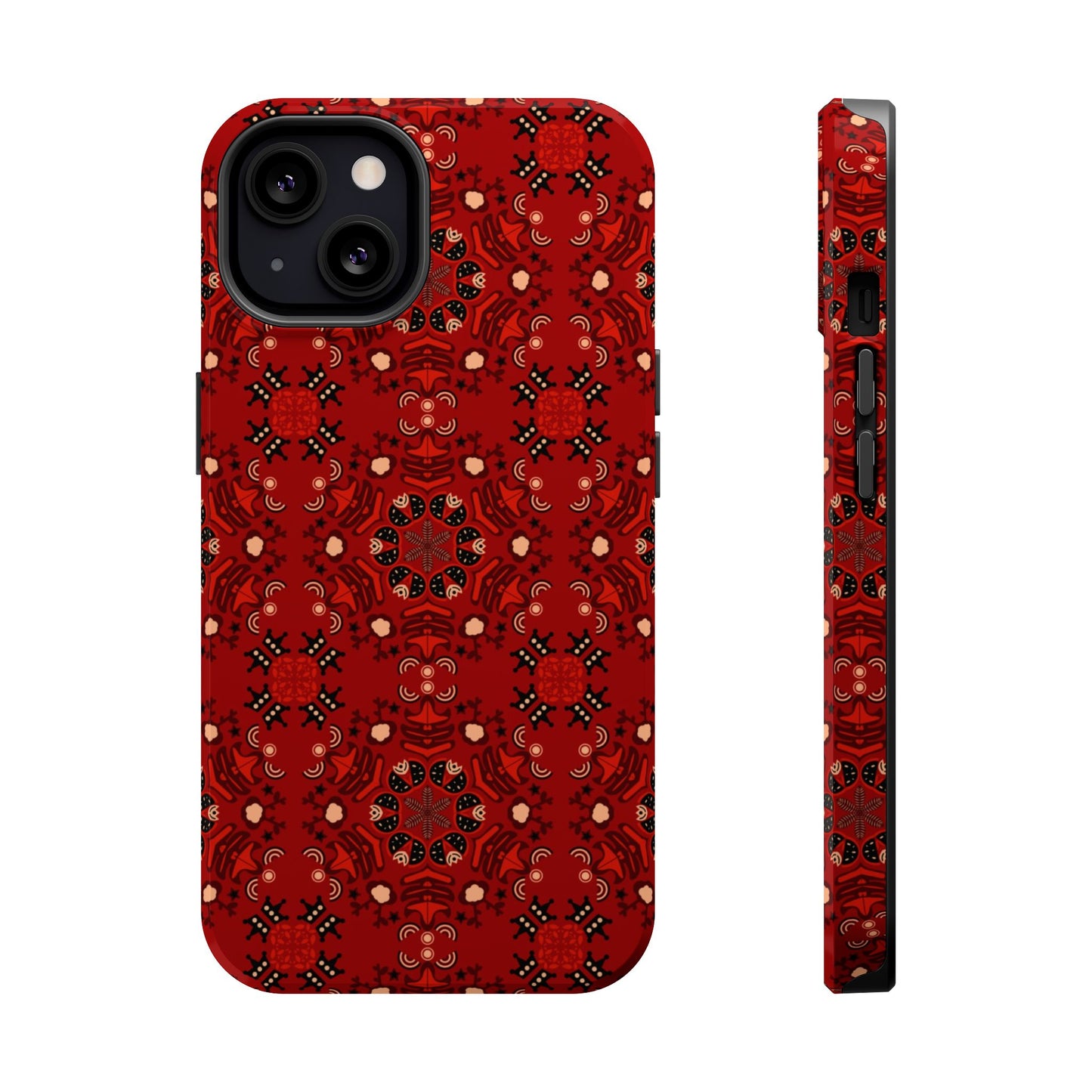 Red geometric Design - Iphone Magnetic Tough Case