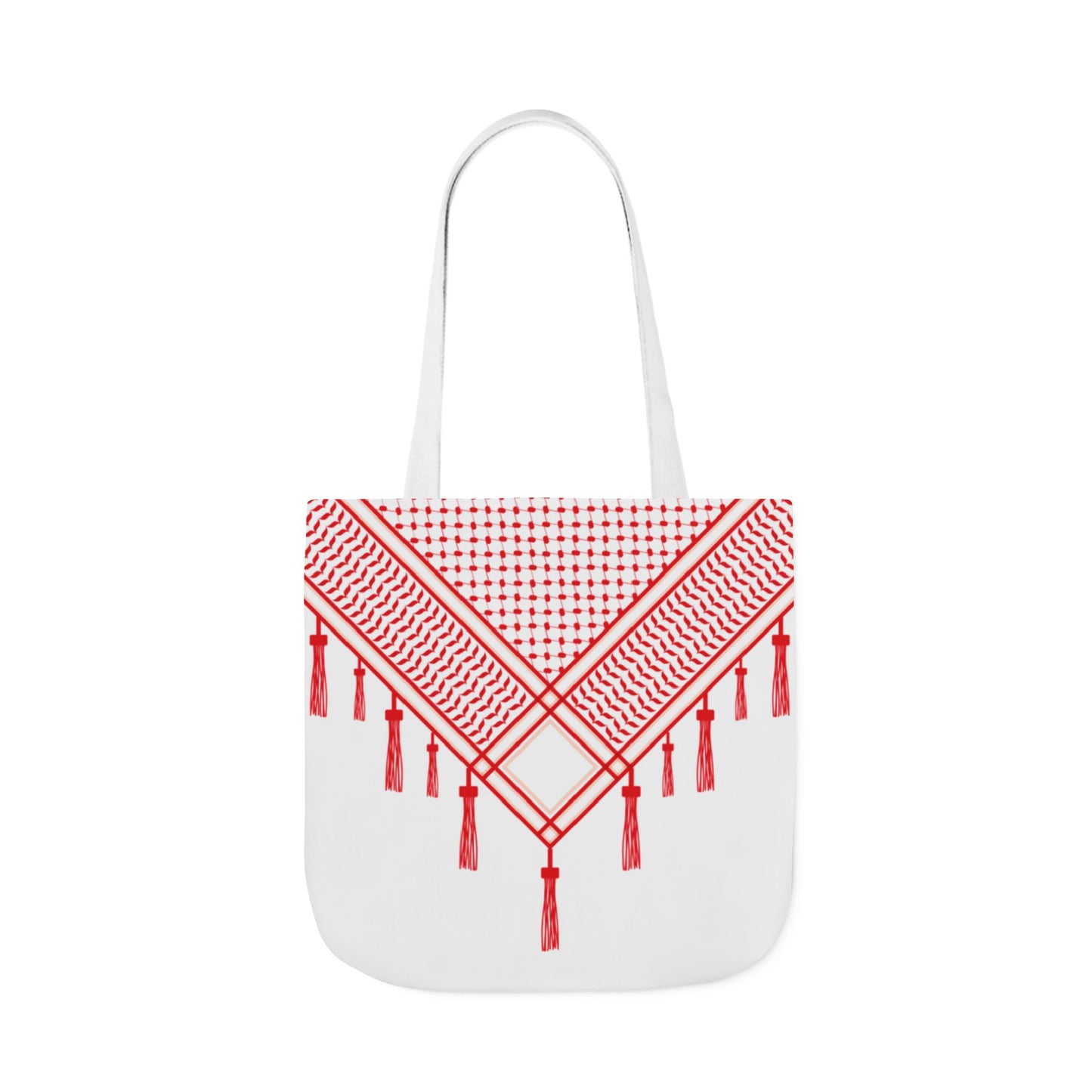 Red and White Shmagh Design Tote Bag