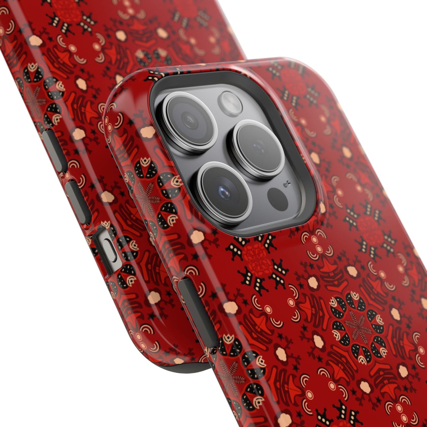 Red geometric Design - Iphone Magnetic Tough Case