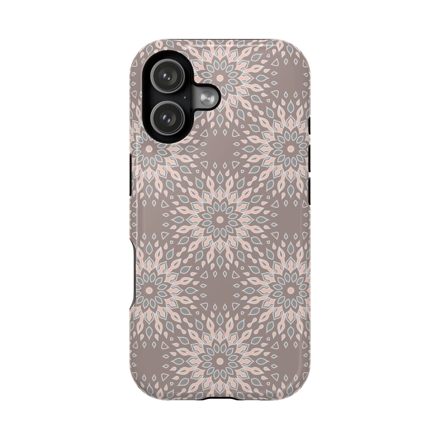 Beige Floral Design - Iphone Magnetic Tough Case
