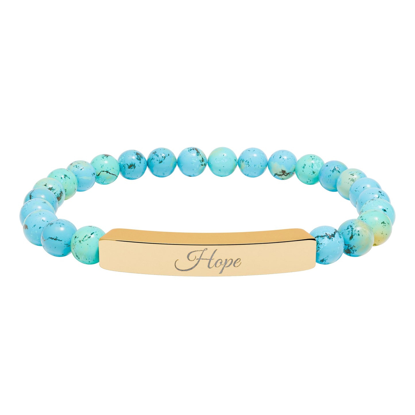 “Hope” Engraved Natural Stone Bracelet - Meaningful Gift for Mindfulness and Style