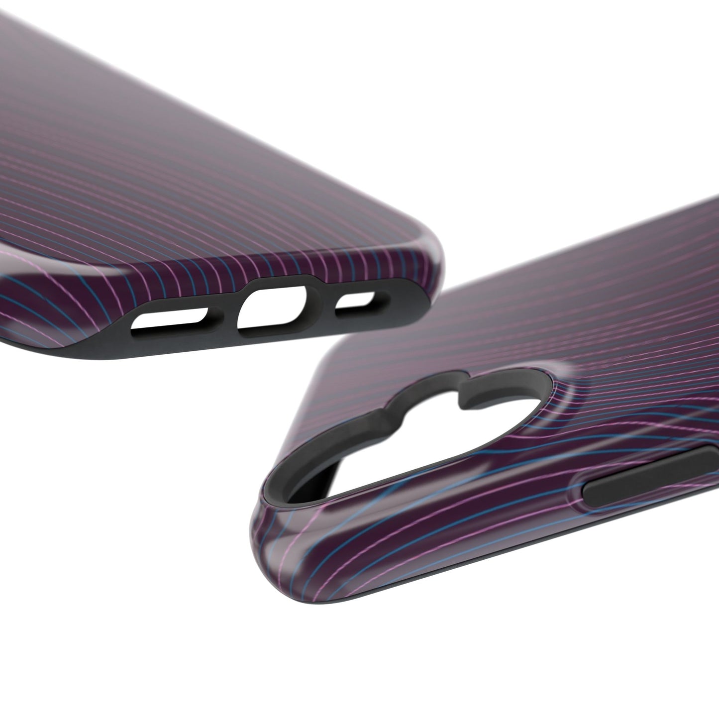 Purple Line Pattern Design - Iphone Magnetic Tough Case