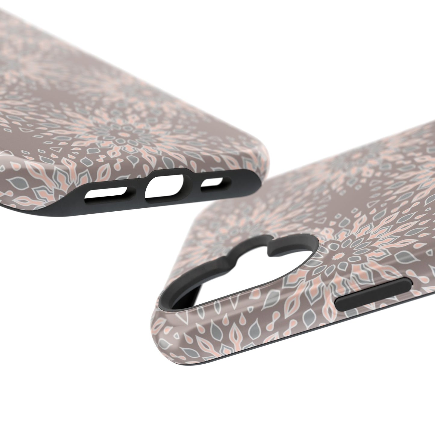Beige Floral Design - Iphone Magnetic Tough Case