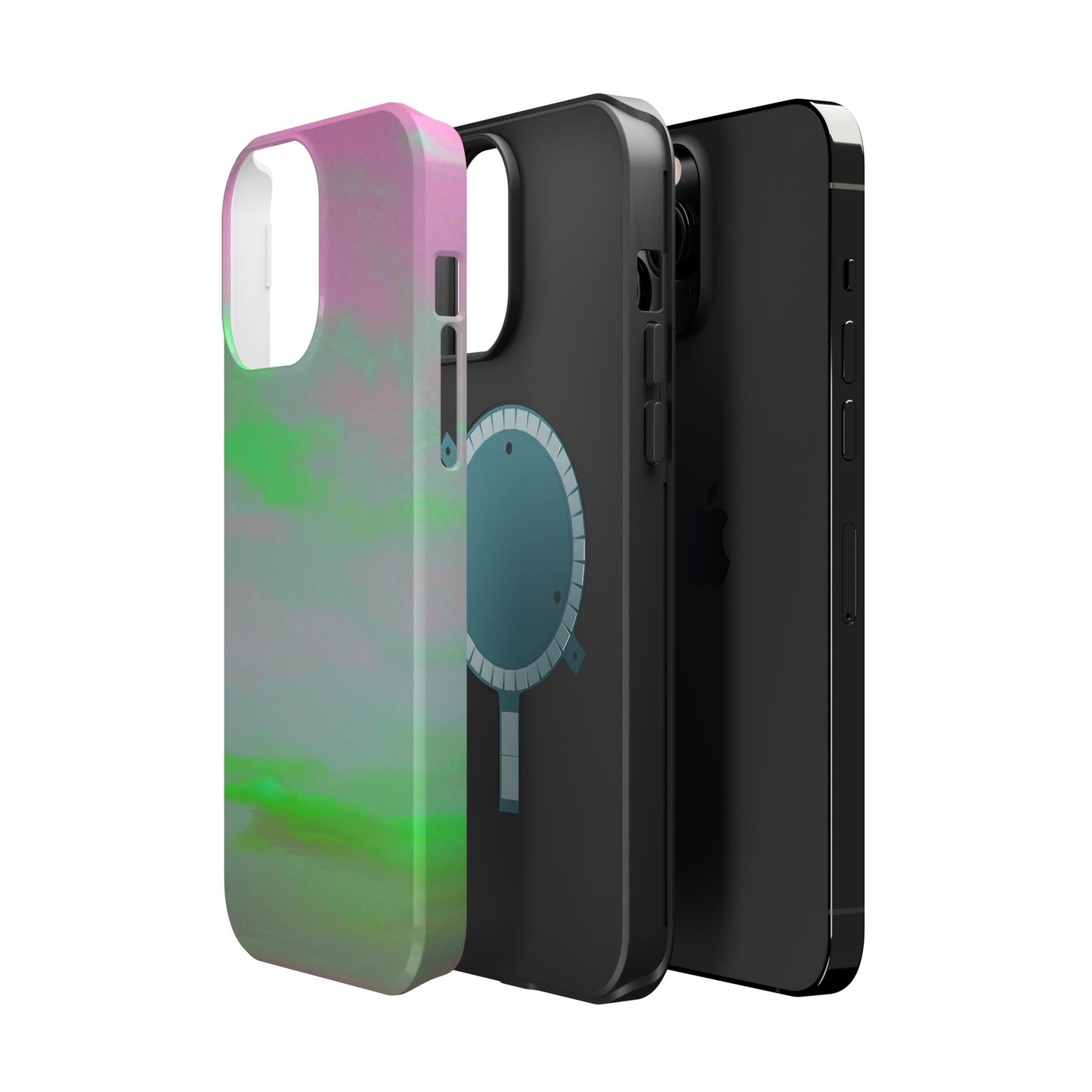 Green and pink sky Design - Iphone Magnetic Tough Case