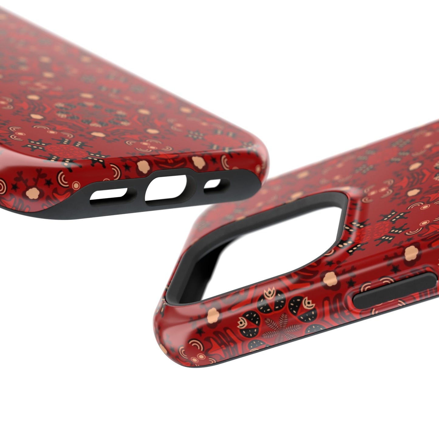 Red geometric Design - Iphone Magnetic Tough Case