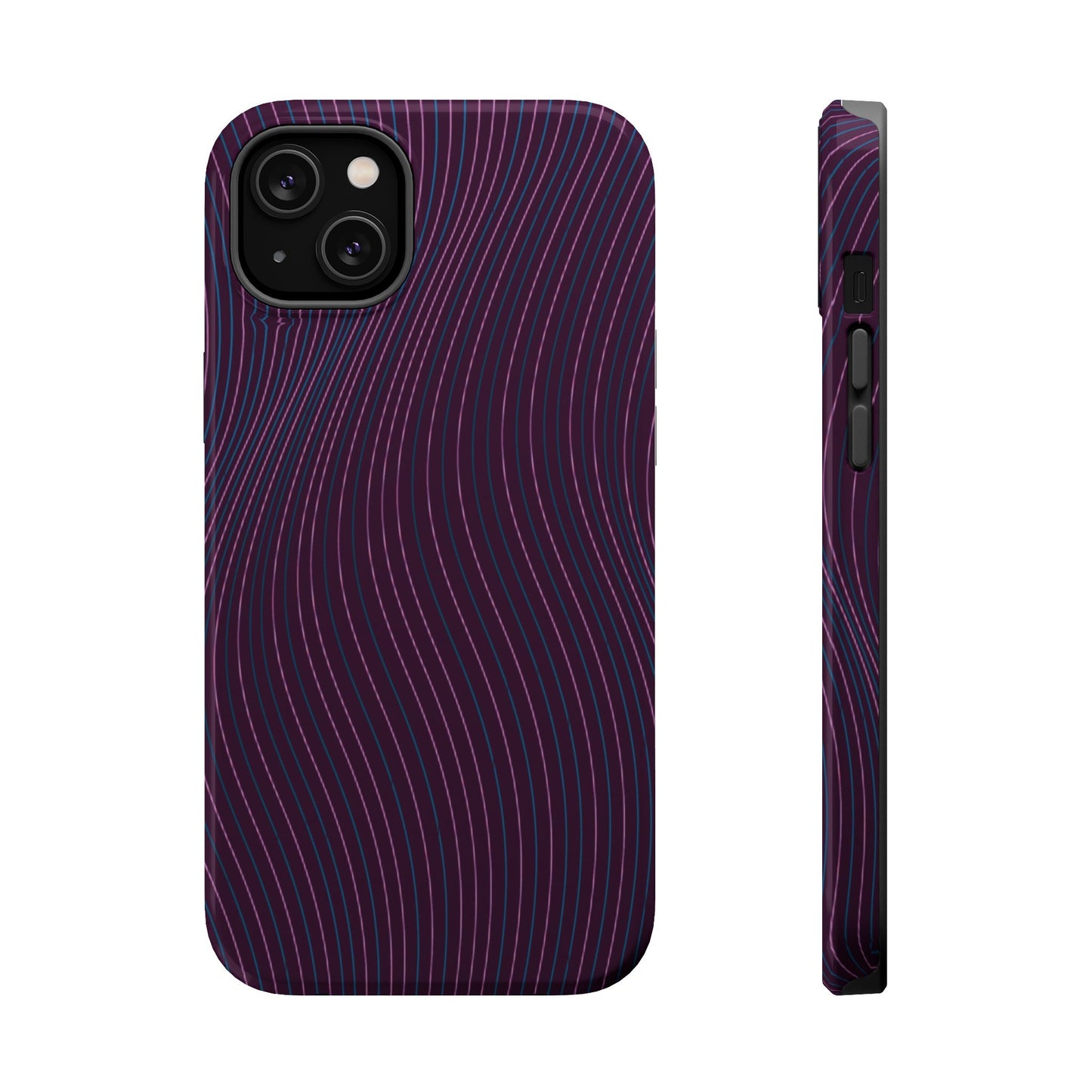 Purple Line Pattern Design - Iphone Magnetic Tough Case