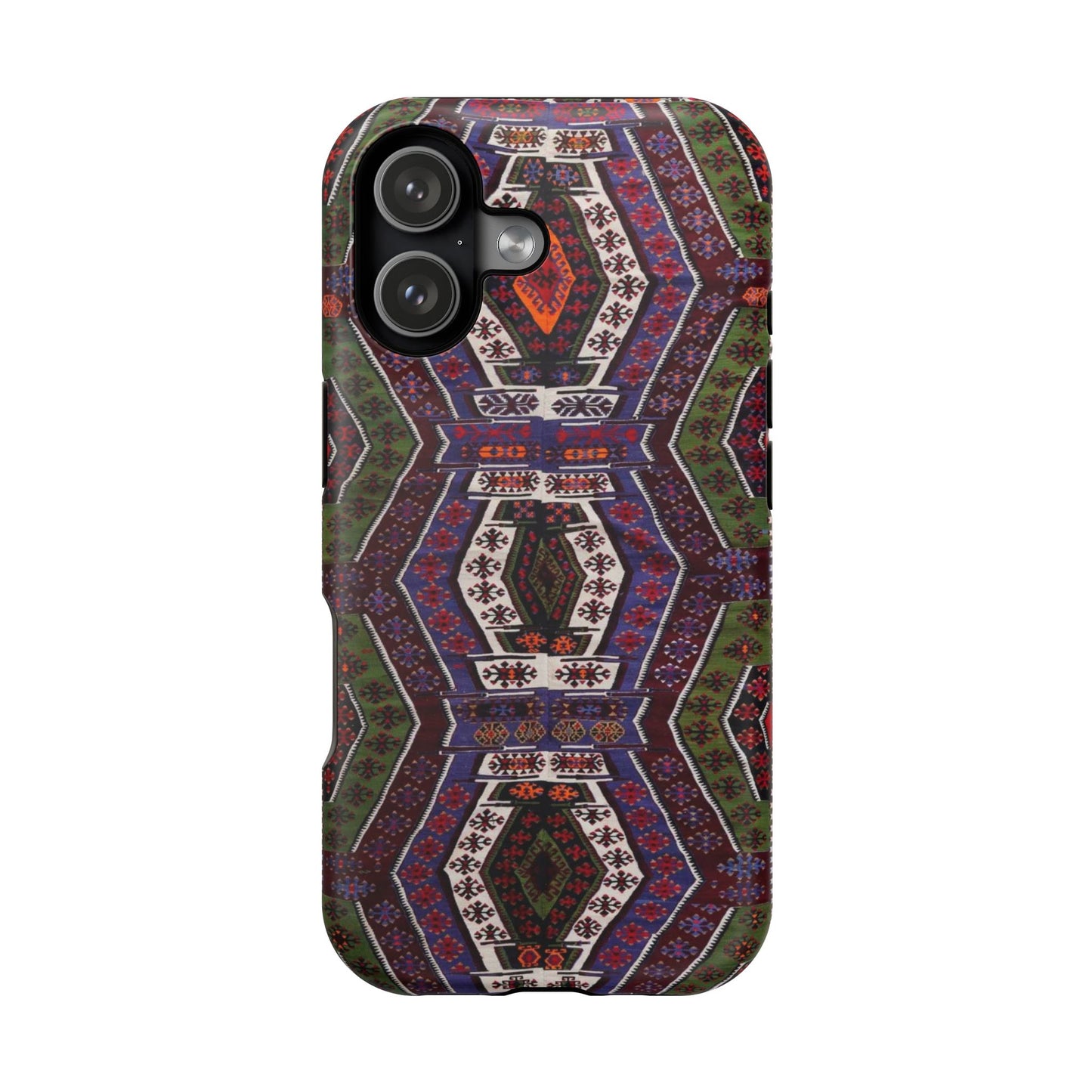 Purple and Green Geometric Design - Iphone Magnetic Tough Case