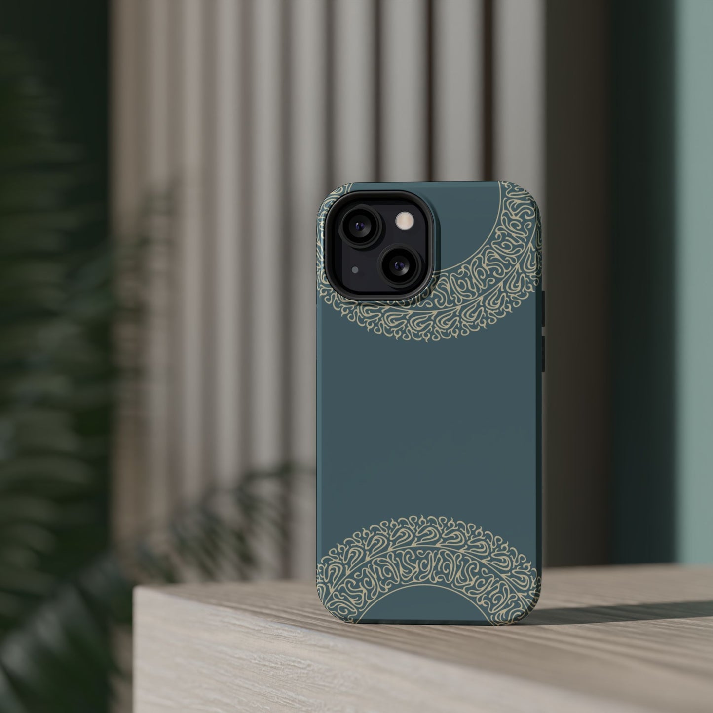 Beige geometric circle Design - Iphone Magnetic Tough Case