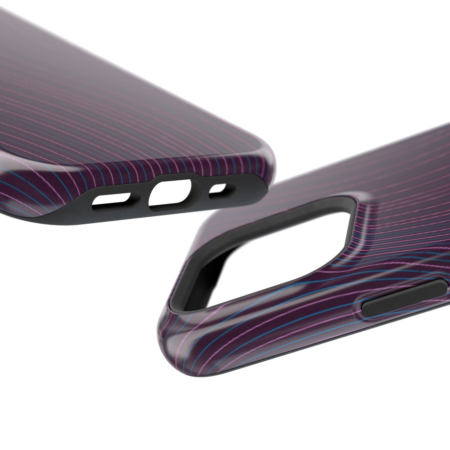 Purple Line Pattern Design - Iphone Magnetic Tough Case