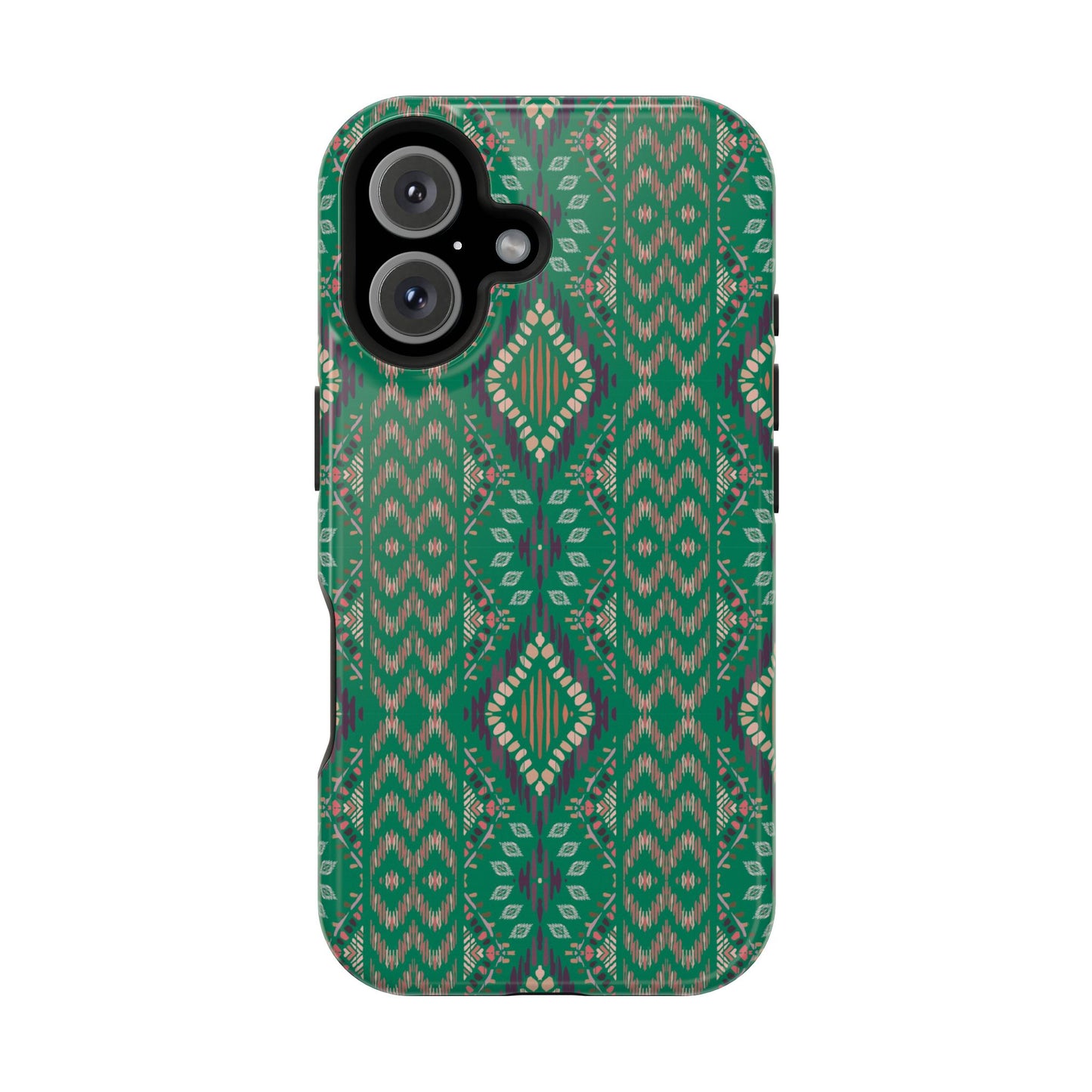 Emerald Green Geometric Design Iphone Magnetic Tough Case