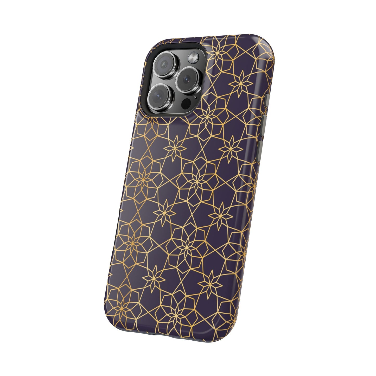 Gold and Purple Geometric Design Iphone Magnetic Tough Case