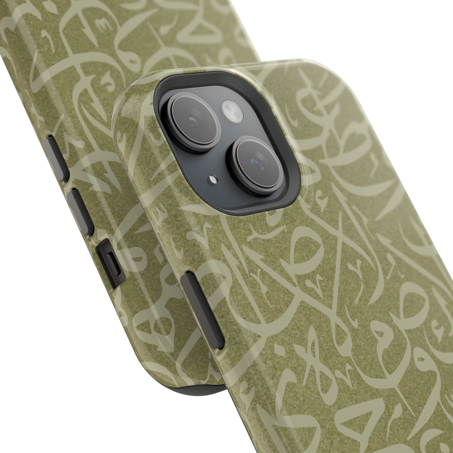 Olive Green Arabic Letters Calligraphy Iphone Magnetic Tough Case