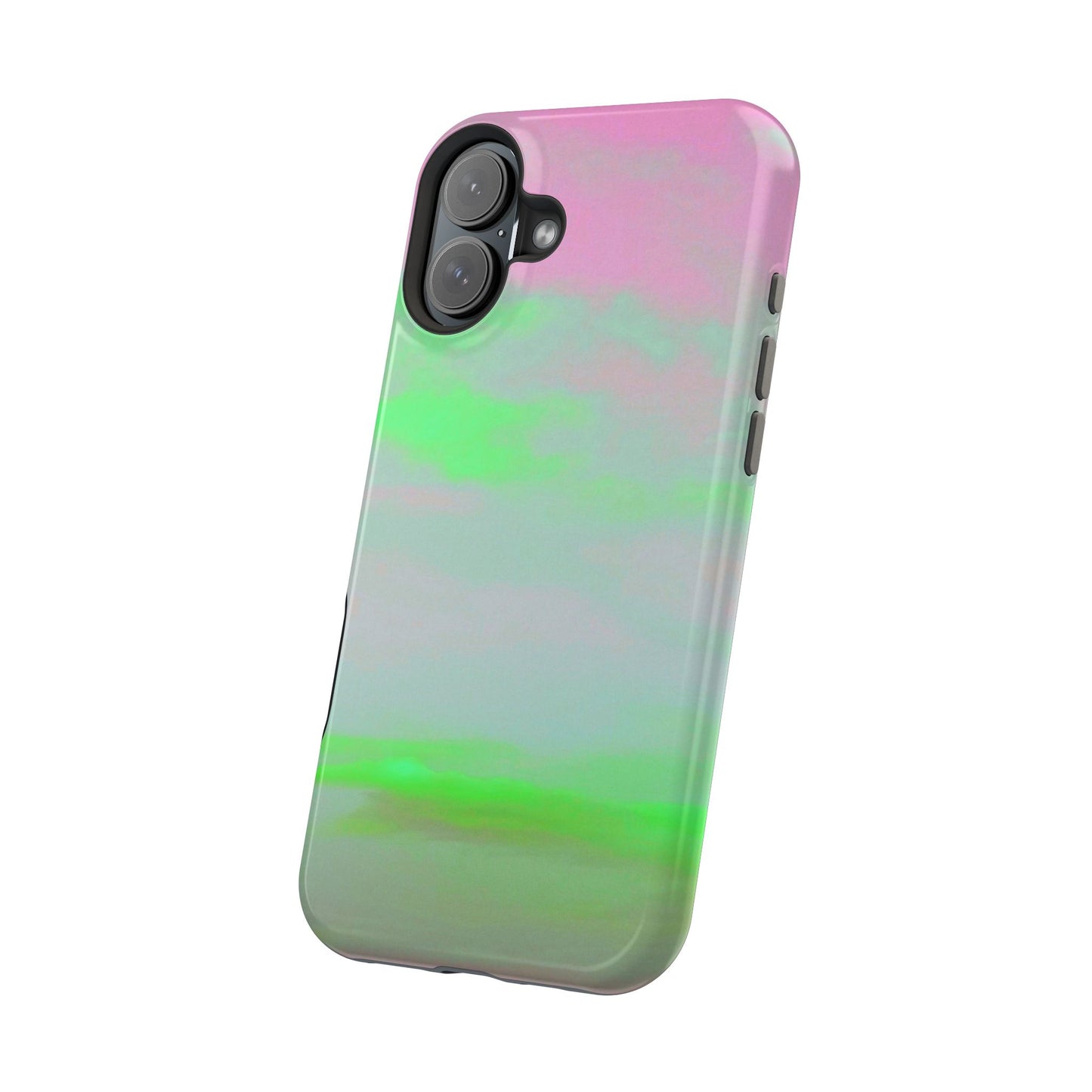 Green and pink sky Design - Iphone Magnetic Tough Case