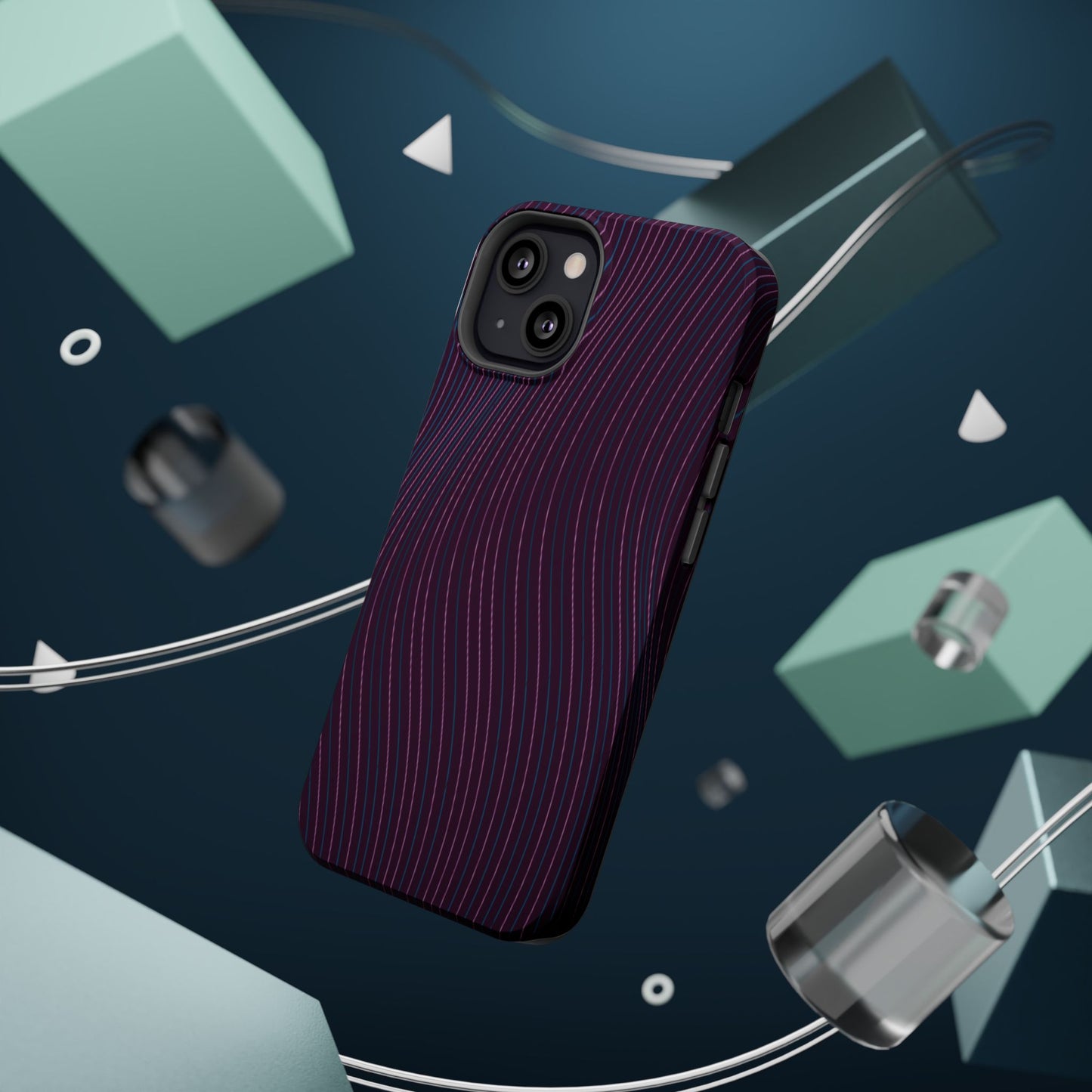 Purple Line Pattern Design - Iphone Magnetic Tough Case