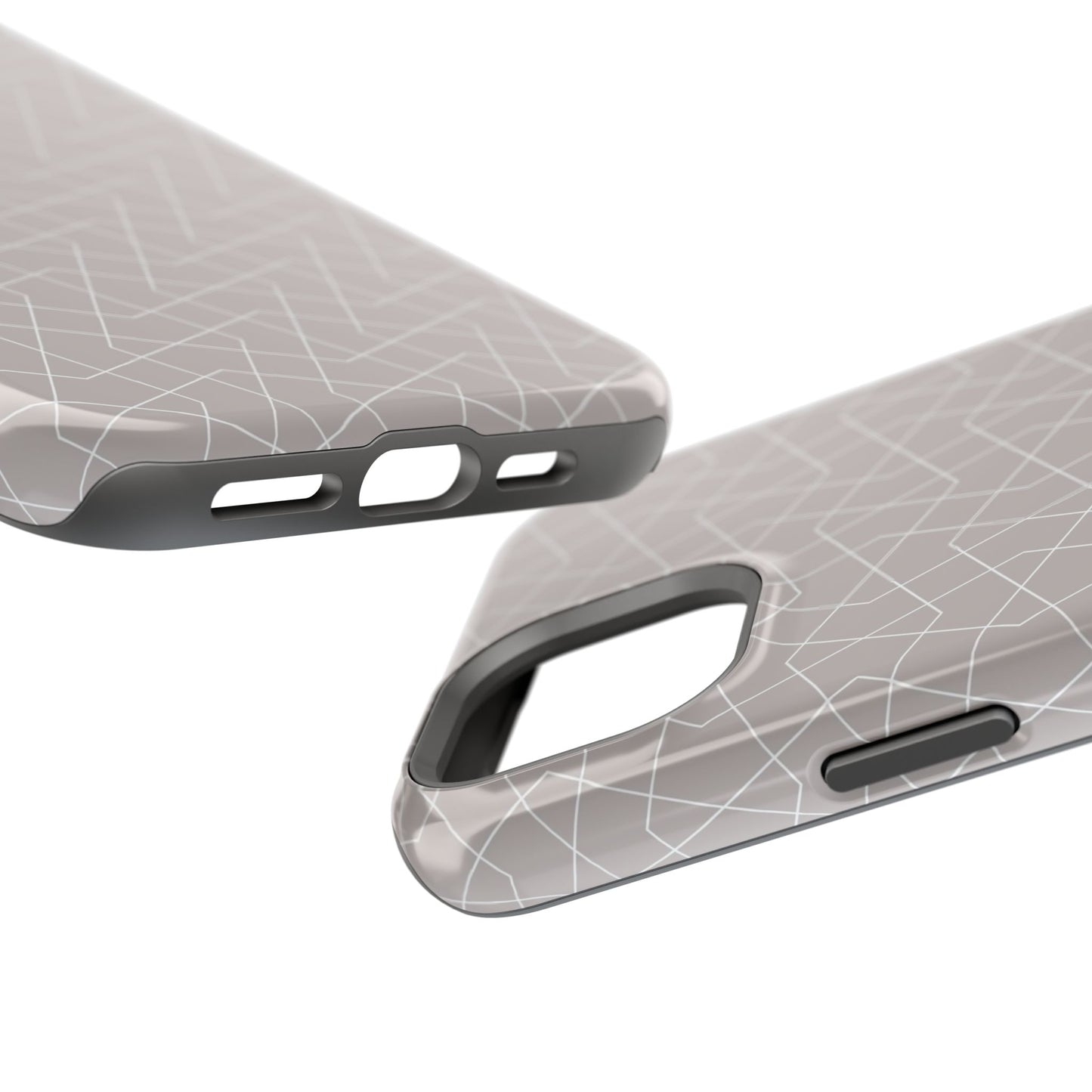 Beige and white geometric Design - Iphone Magnetic Tough Case