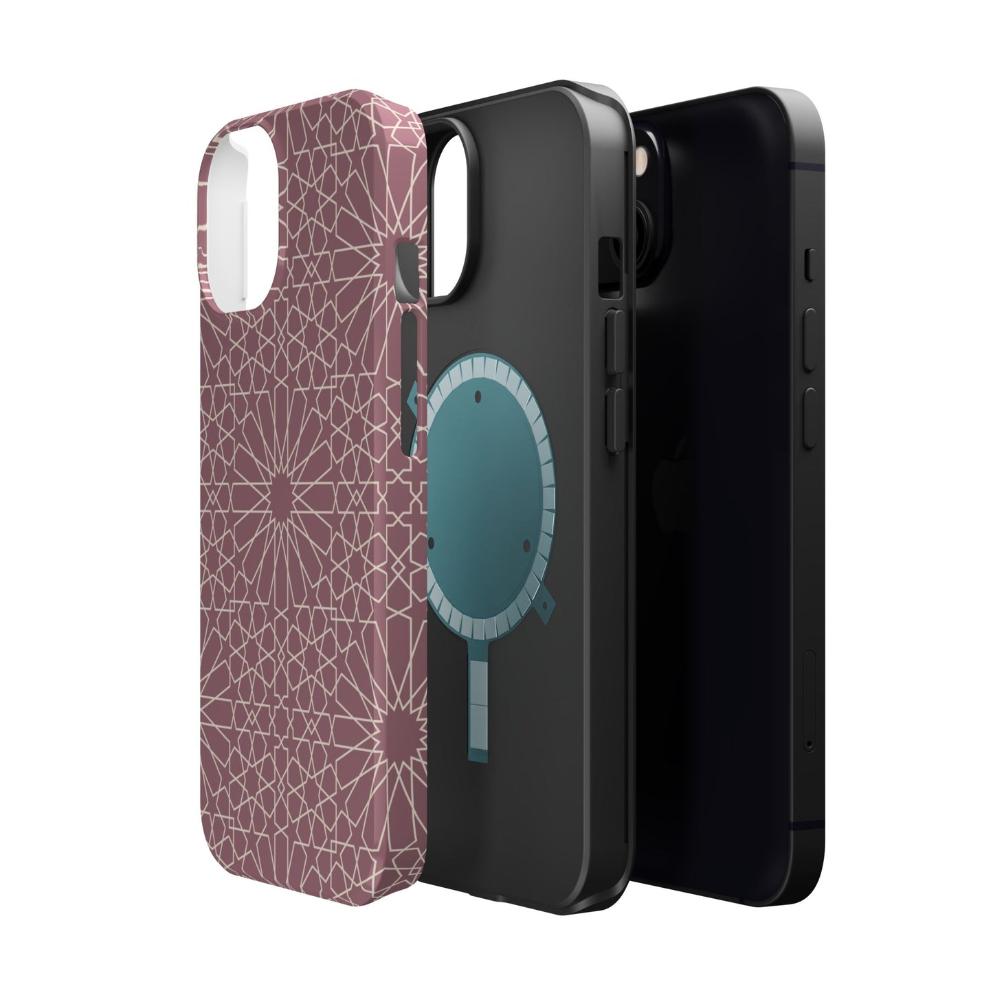 Pink Flower 🌸 Geometric Design Iphone Magnetic Tough Case
