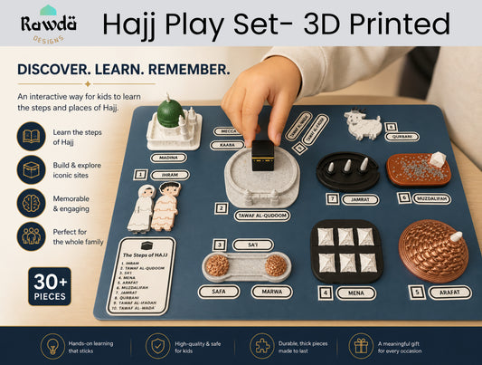 Hajj 3D Play Set - 30+ pcs, Including 10 Hajj play-sets, Name Labels and Numbers