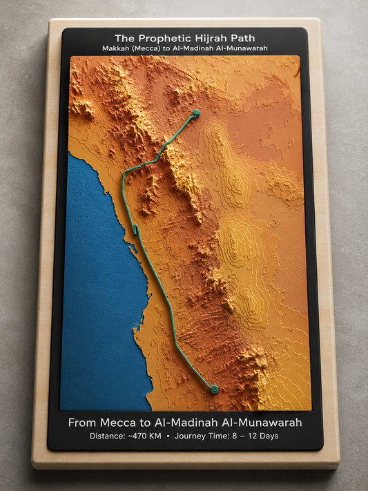 The Prophetic Hijra Path - Topography 3D Map