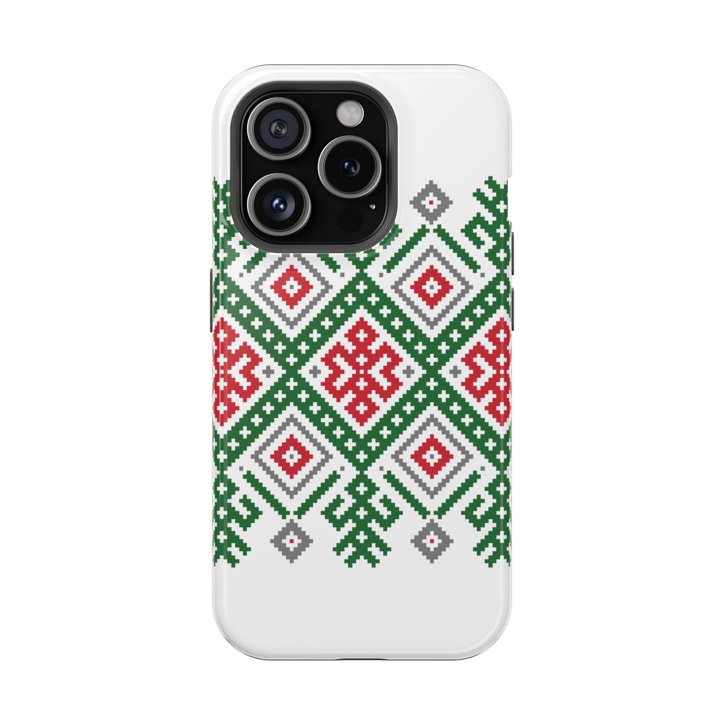 Red white Green and Black  Geometric Design Iphone Magnetic Tough Case