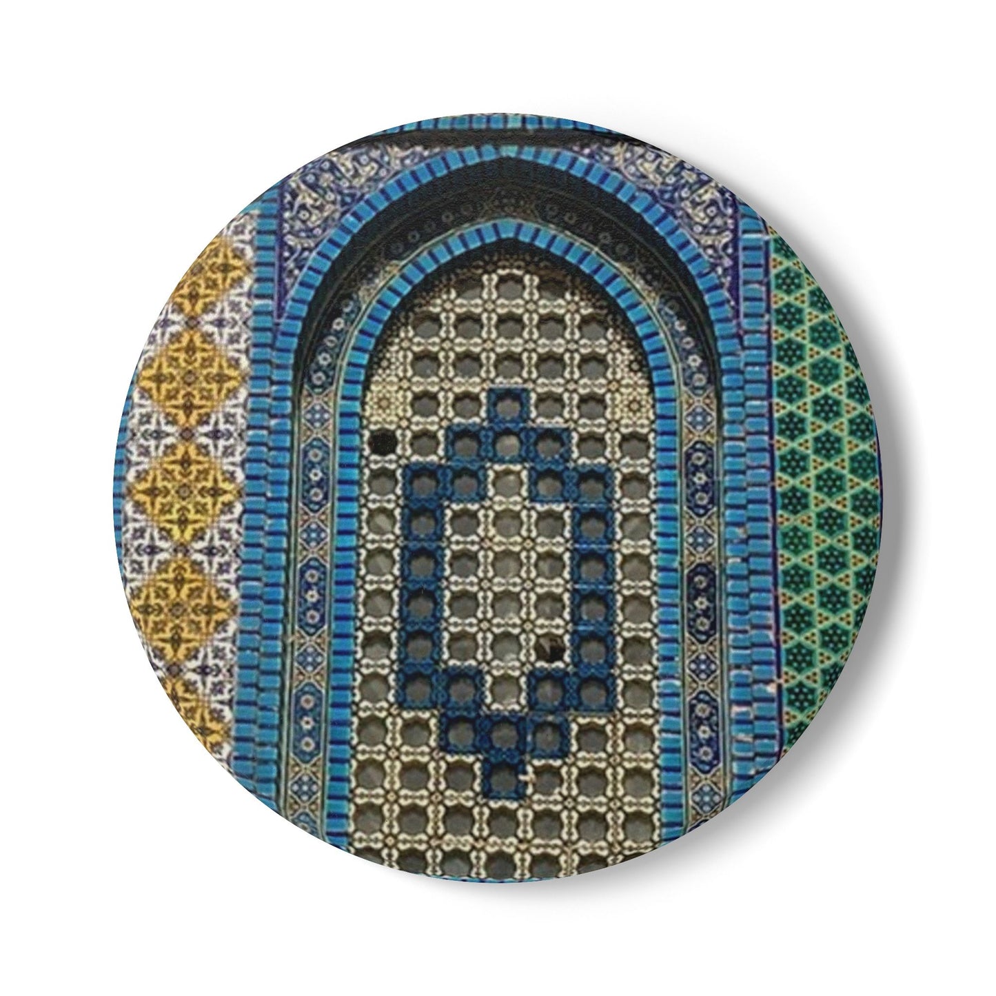 Masjid Al-Aqsa Pattern Ceramic Coaster, Stylish Drinkware, Home Decor, Gift for Housewarming, Coffee Table Accessory