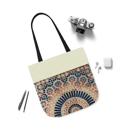 Moroccan Design Tote Bag, 3-Color Straps