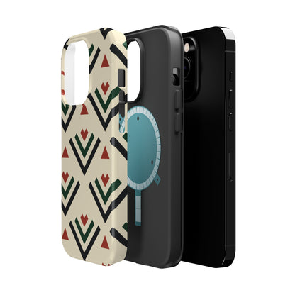 Red Black Green Geometric Design Iphone Magnetic Tough Case