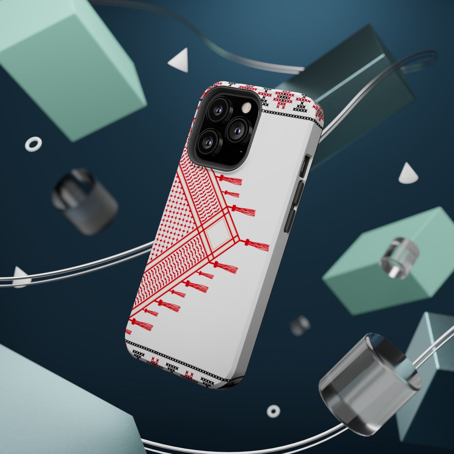 Red and White Hattah Design Iphone Magnetic Tough Case