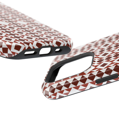 Red and White geometric Design Iphone Magnetic Tough Case