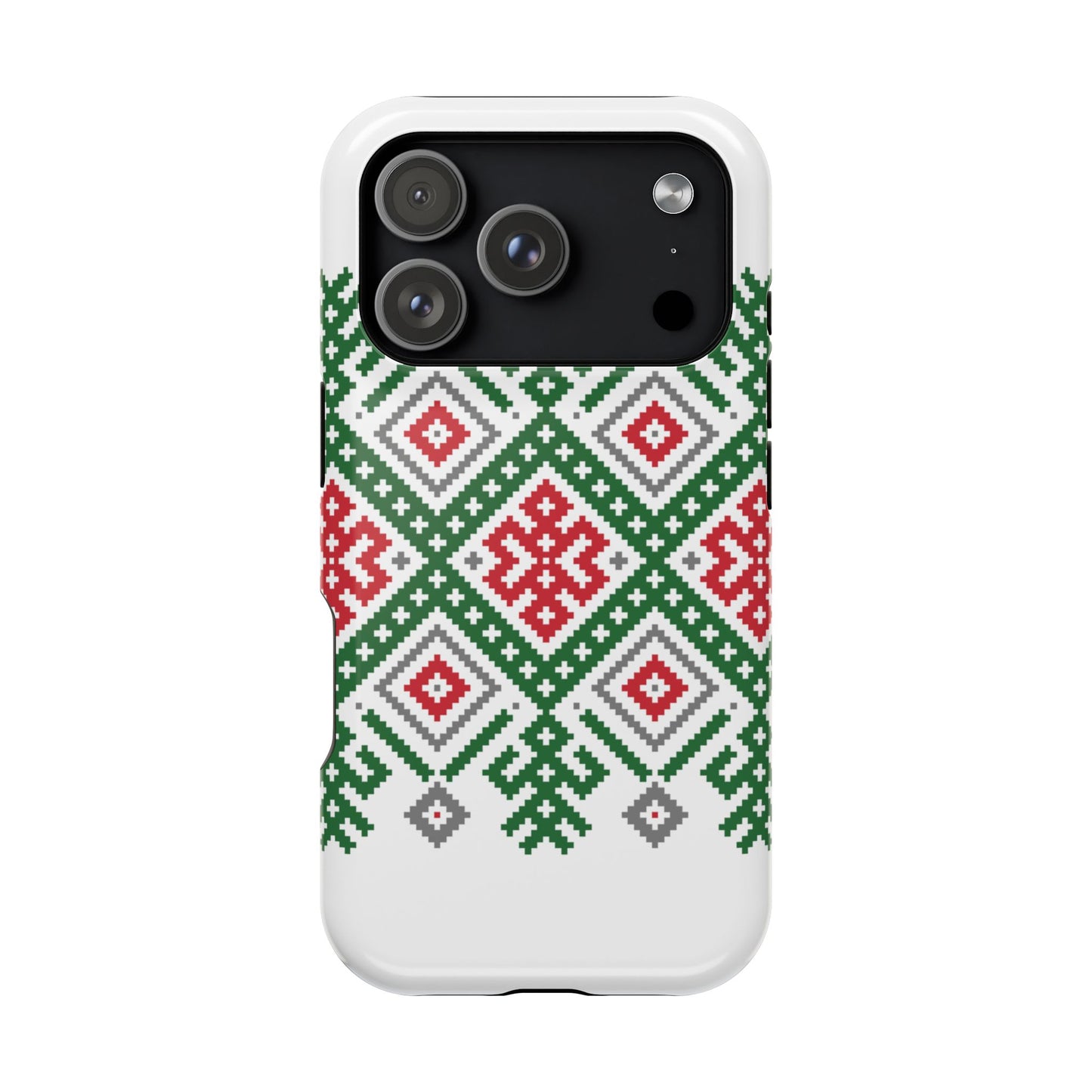 Red white Green and Black  Geometric Design Iphone Magnetic Tough Case