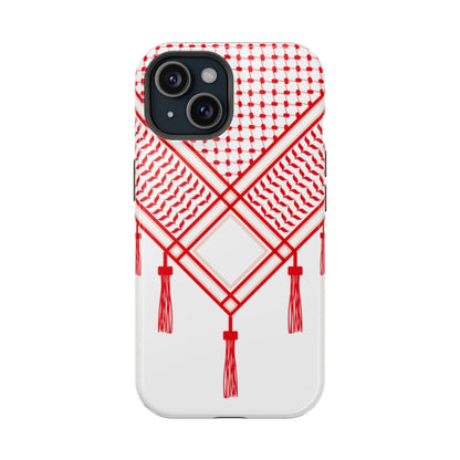 Red and White Shmagh Design Iphone Magnetic Tough Case
