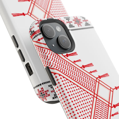 Red and White Hattah Design Iphone Magnetic Tough Case