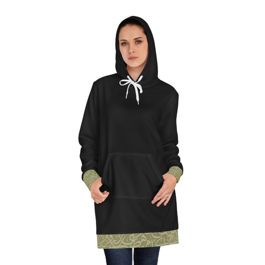 Olive green Arabic calligraphy  Design - Stylish Women's Hoodie Dress