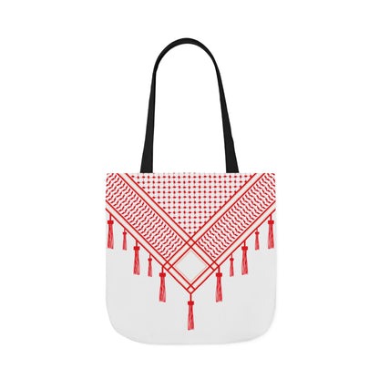 Red and White Shmagh Design Tote Bag