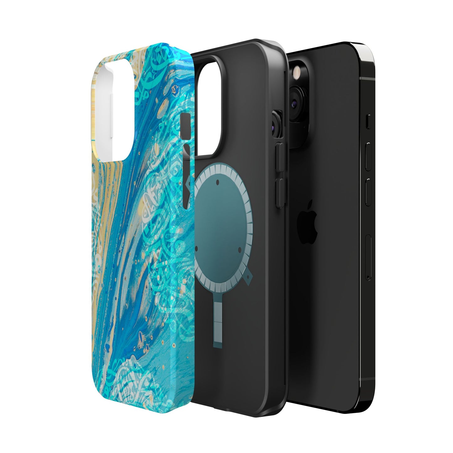 Arabic splash of Blue- Iphone Magnetic Tough Case