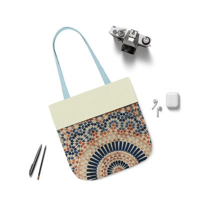 Moroccan Design Tote Bag, 3-Color Straps