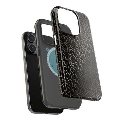 Black and Gold ⭐️ Geometric Design Iphone Magnetic Tough Case