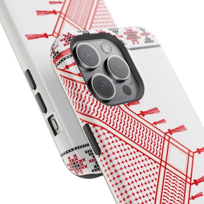 Red and White Hattah Design Iphone Magnetic Tough Case