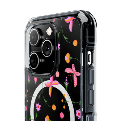 Pink Floral Garden  MagSafe Clear Phone Case