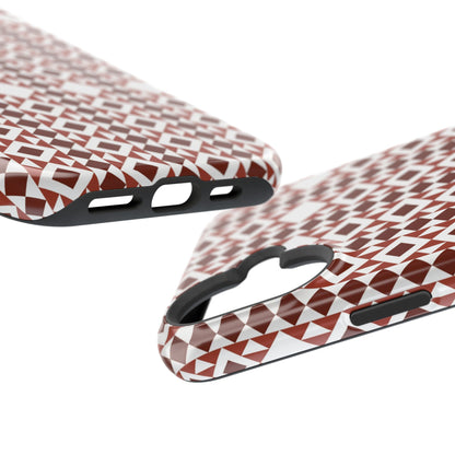 Red and White geometric Design Iphone Magnetic Tough Case