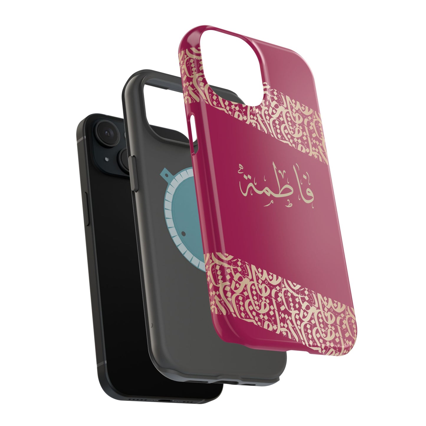 Personalized Arabic Calligraphy - Iphone Magnetic Impact-Resistant Phone Case - Pink and Gold Design