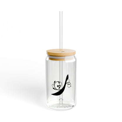 Arabic Letter “Ra”  "ر" Monogram Sipper Glass, 16oz | Eco-Friendly Beverage Container | Perfect for Home, picnics, Gifts, and Parties