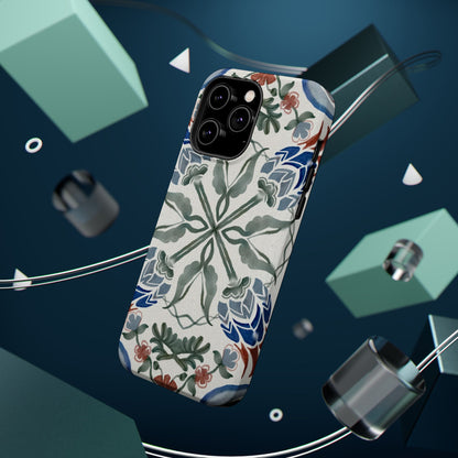 Blue flowers Iphone Magnetic Tough Cases