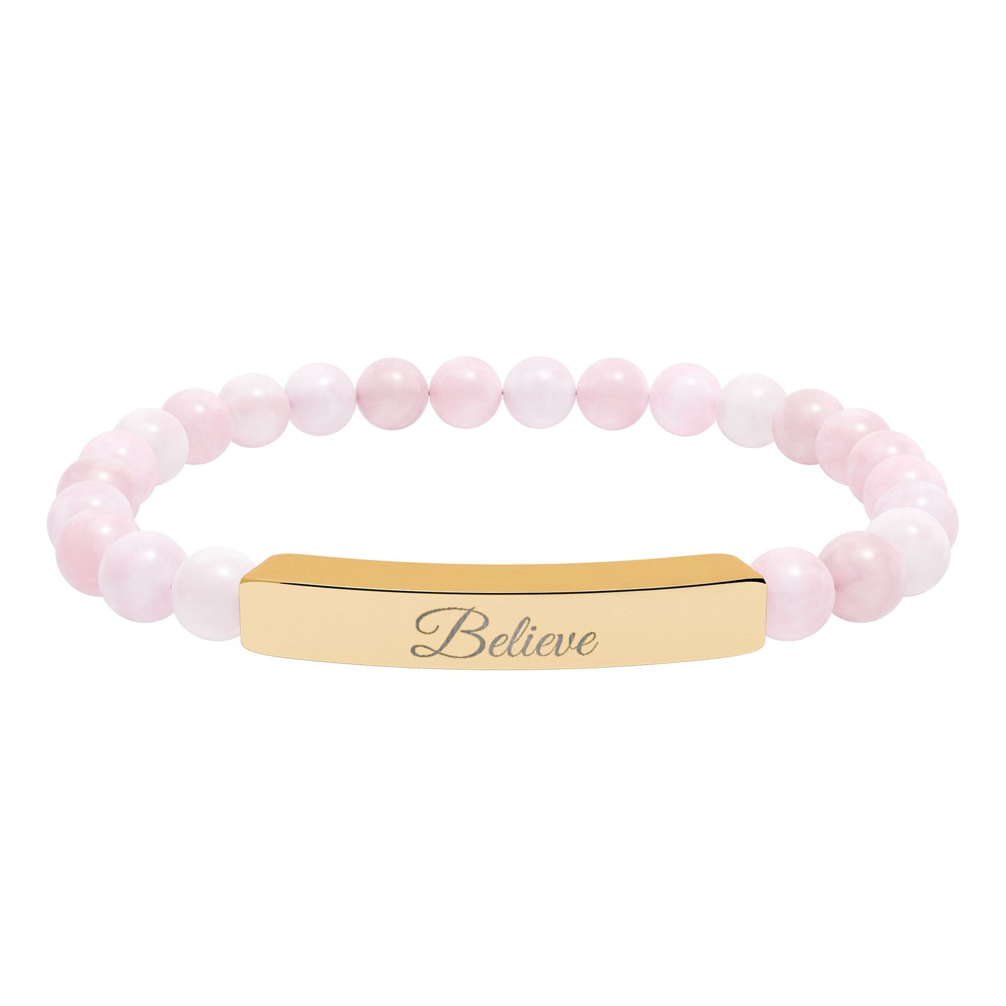 “Believe ” Engraved Natural Stone Bracelet - Meaningful Gift for Mindfulness and Style