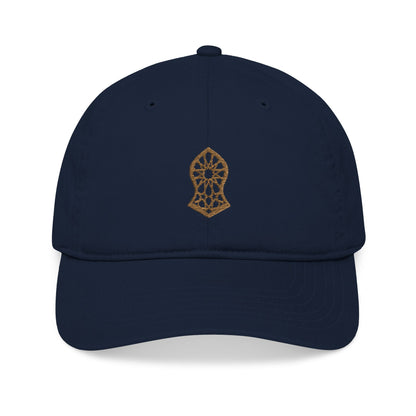 Golden Sandala Organic Embroidered Cap, Eco-Friendly Gift, Outdoor Fashion, Summer Accessory, Unique Headwear