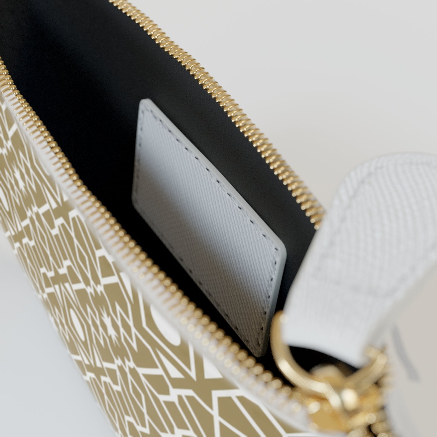 Beige and gold geometric  designs  Mini Clutch Bag