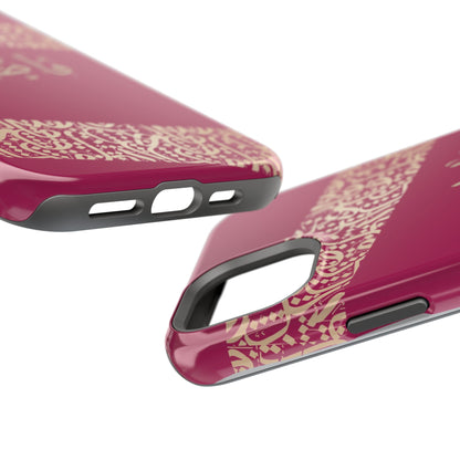 Personalized Arabic Calligraphy - Iphone Magnetic Impact-Resistant Phone Case - Pink and Gold Design