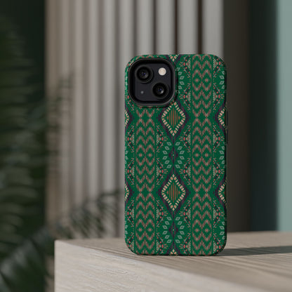 Emerald Green  Geometric Design Iphone Magnetic Tough Case